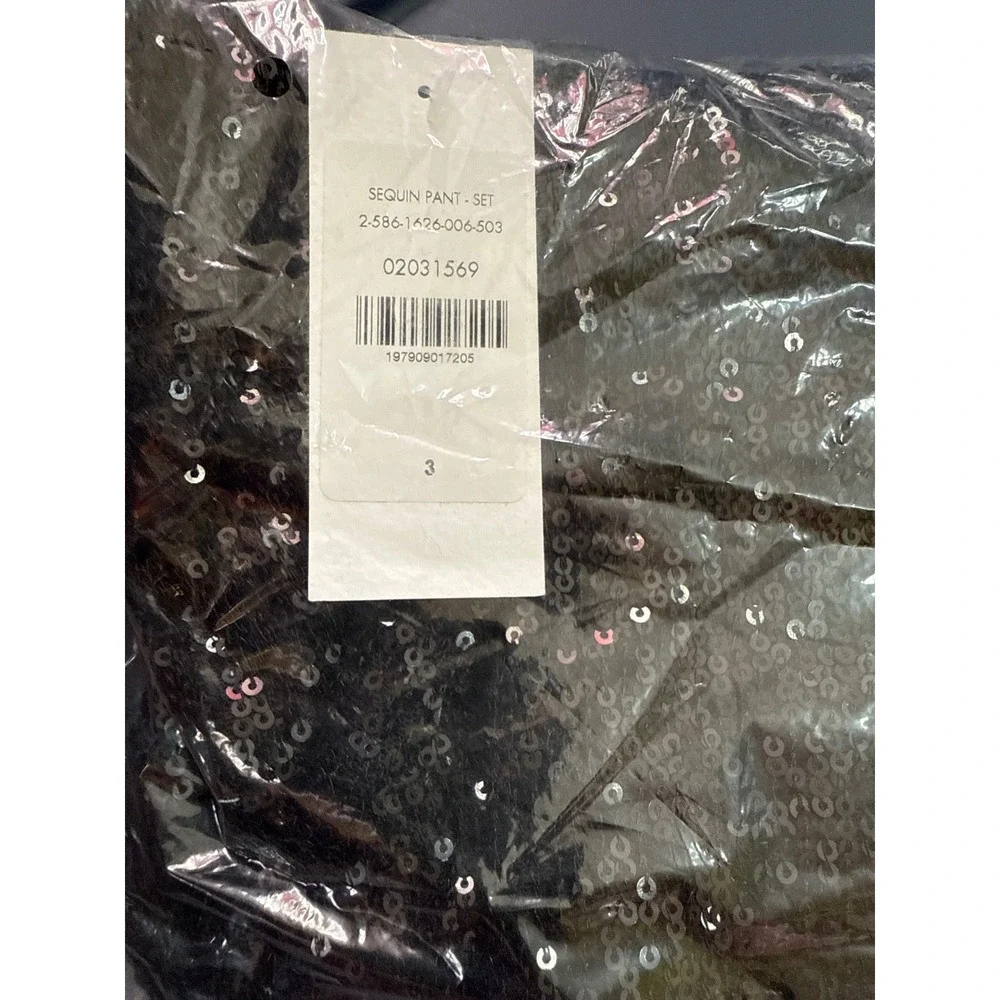 Fashion To Figure Women's Sequin Crop Top sz 2 & Wide Leg Pant‎ sz 3 Set